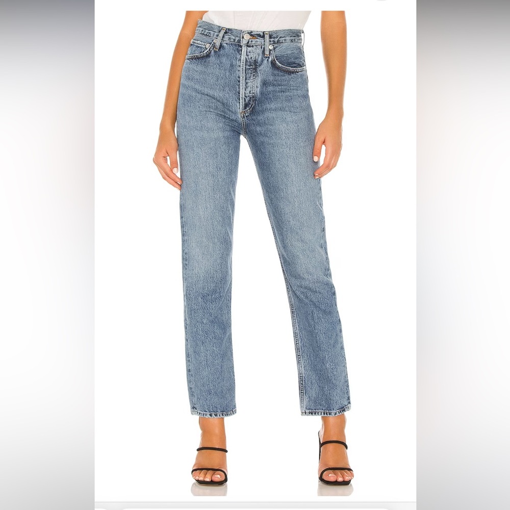 Agolde 90s pinch waist high rise straight leg jean 25 medium wash Navigate